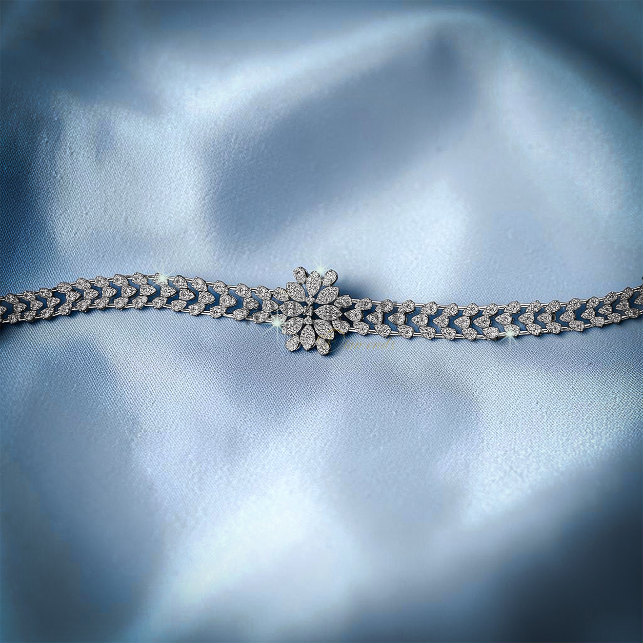 Luxury Moissanite Flower Statement Bracelet in S925 Sterling Silver - Image 4