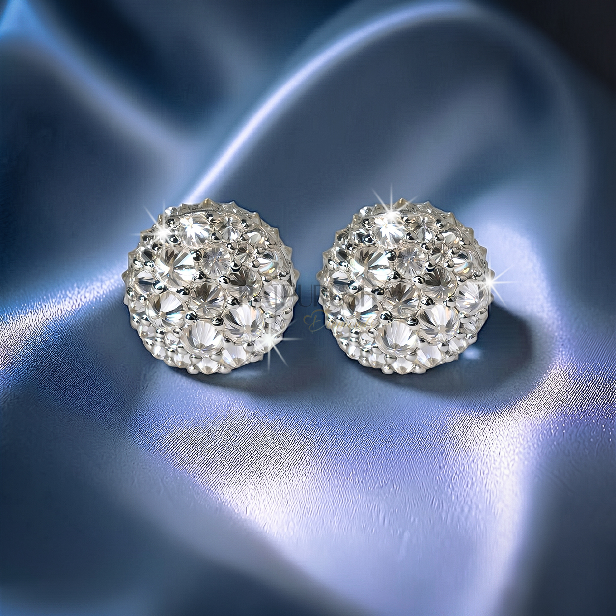 Bold 925 sterling silver hip-hop stud earring featuring reverse-set moissanite diamonds with pointed pavilions facing out, secured with a premium screw back closure.