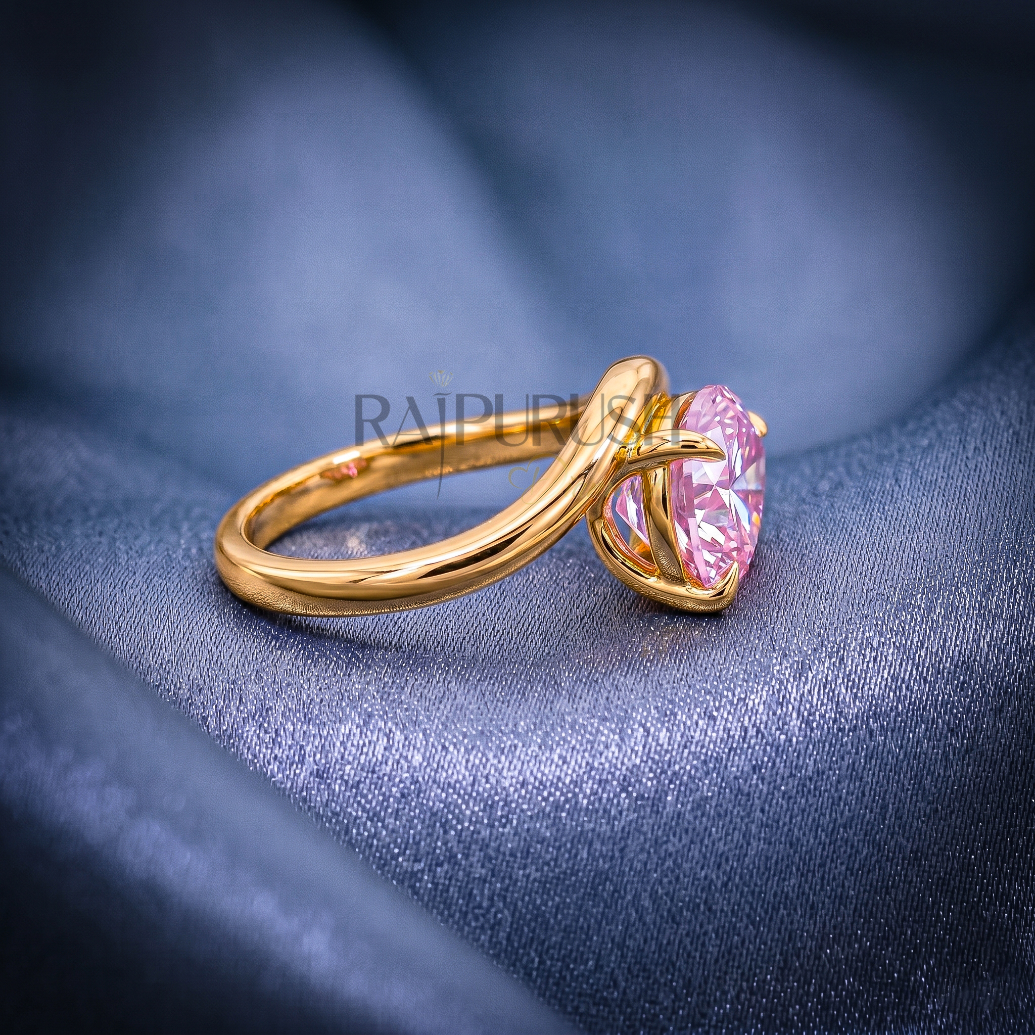 A stunning 1ct pear-cut moissanite solitaire engagement ring set in polished 14k gold