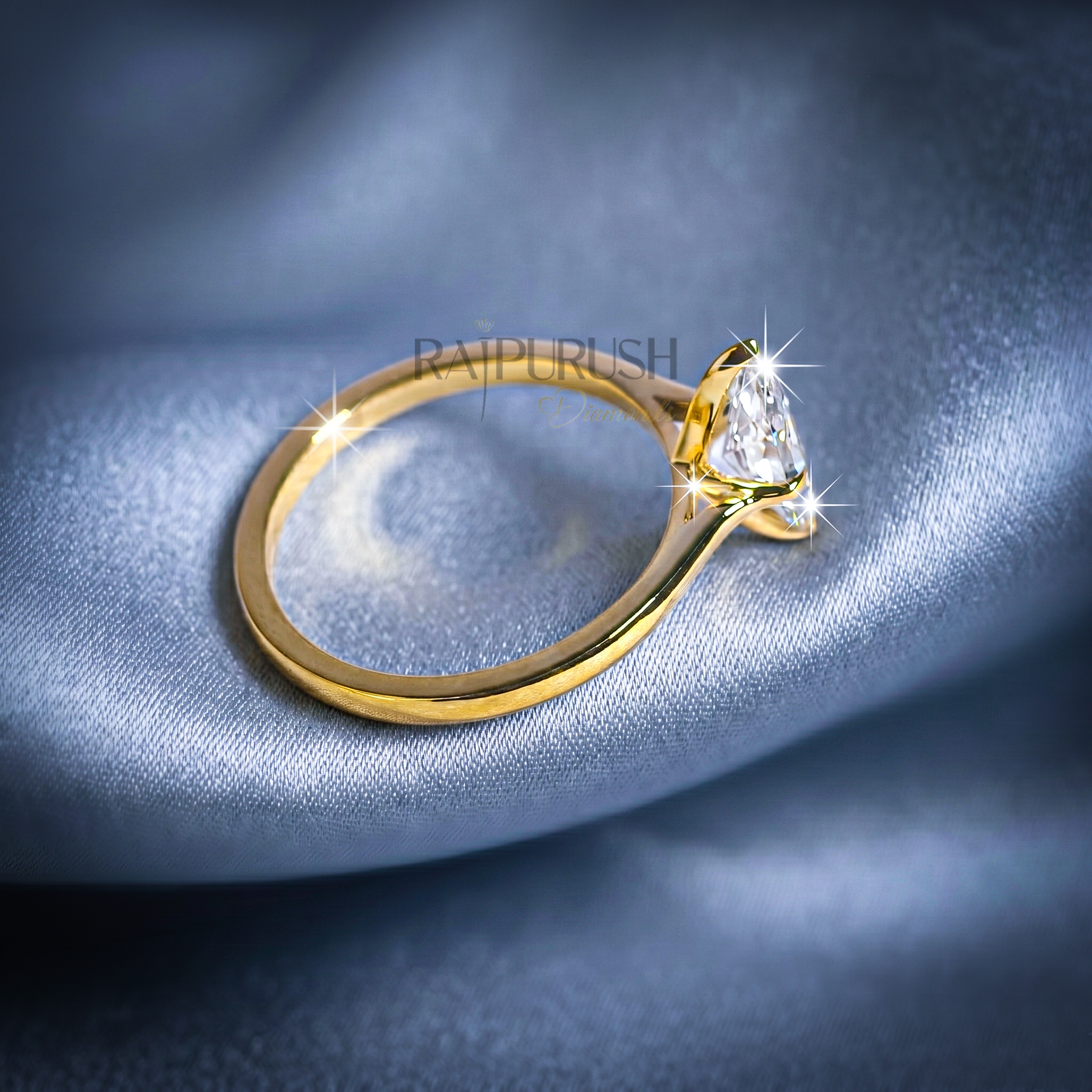 A striking Dutch Marquise cut moissanite engagement ring featuring a sleek solitaire setting in 14k gold-plated silver