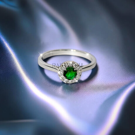 Unique nature-inspired engagement ring in S925 sterling silver featuring a textured twig branch band accented with marquise diamond leaves and a round moissanite center stone.